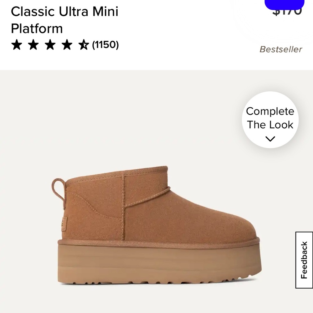 UGG Classic Ultra Mini Platform Boots - size 8 - new